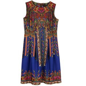 ILE New York Multicolor Fit & Flare Scuba Dress